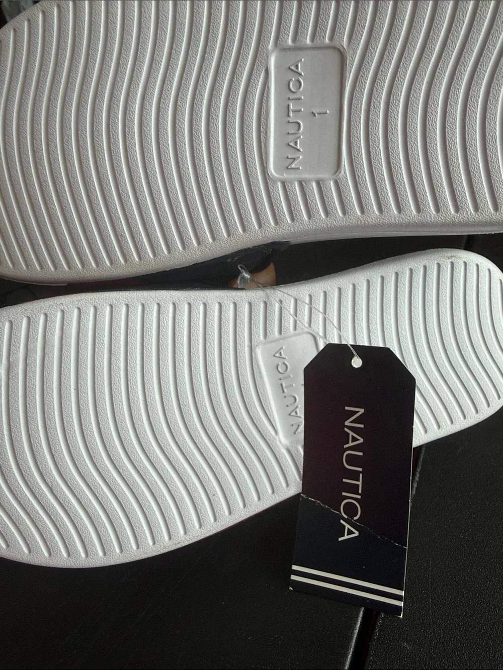 Nautica kids Navy Red White Colorblock Slides